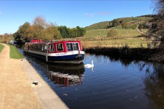 Canal Cruise with Two Course Sunday Roast Dinner and Wine for Two with Skipton Boat Trips