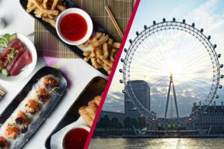 London Eye Tickets with Unlimited Asian Tapas and Sushi plus Bottomless Drinks at Inamo for Two