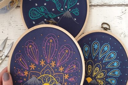 Set of Three Paisley Skies Embroidery Kit – Sunrise